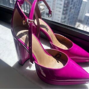 Express Fuchsia Patent Leather Heels